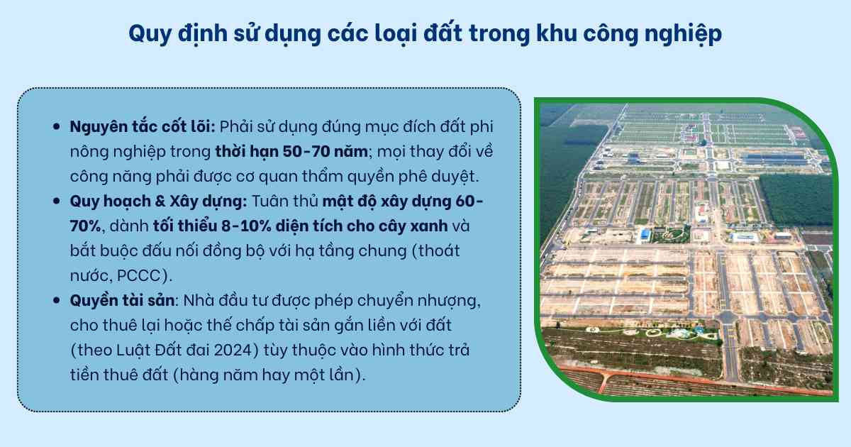 Các loại đất trong khu công nghiệp